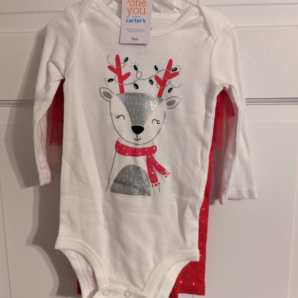 Carter's Other - Just One You by Carter's Baby Girls 2pc Reindeer One Piece & Tutu Bottom Set 9M